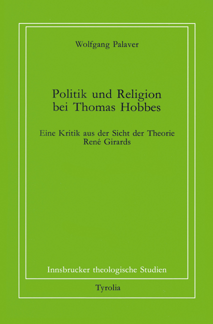 Politik und Religion bei Thomas Hobbes - Wolfgang Palaver
