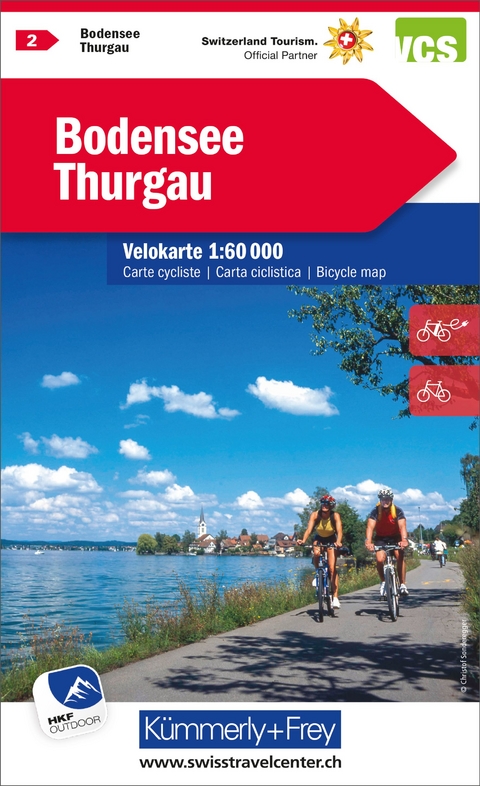 K&uuml;mmerly+Frey Velokarte 2 Bodensee, Thurgau 1:60.000