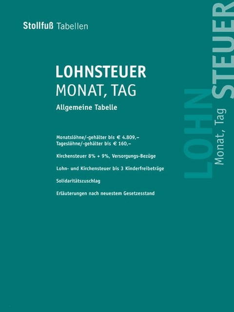 Lohnsteuer-Tabelle 2008 Monat + Tag