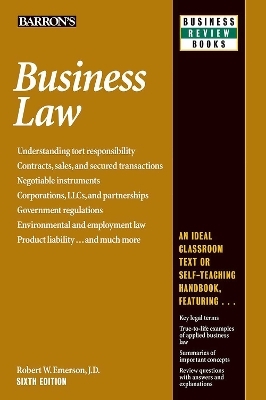 Business Law -  Barron's Educational Series, Robert W. Emerson