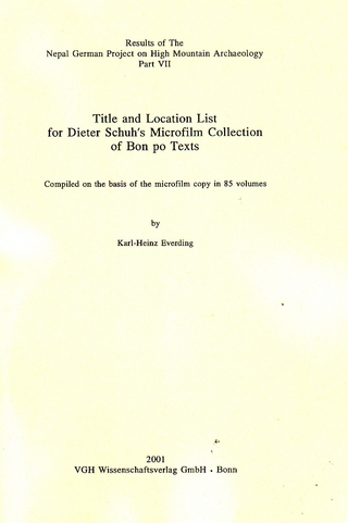 Title, and Location List for Dieter Schuh's Microfilm Collection of Bon Po Texts