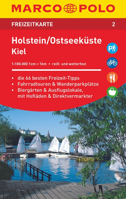 MARCO POLO Freizeitkarte Holstein, Ostseek&uuml;ste, Kiel 1:100 000