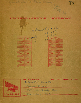 George Brecht. Notebook VI.