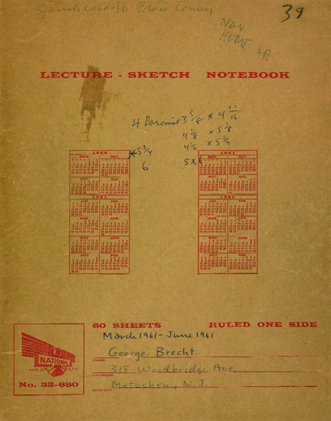 George Brecht. Notebook VI. - George Brecht
