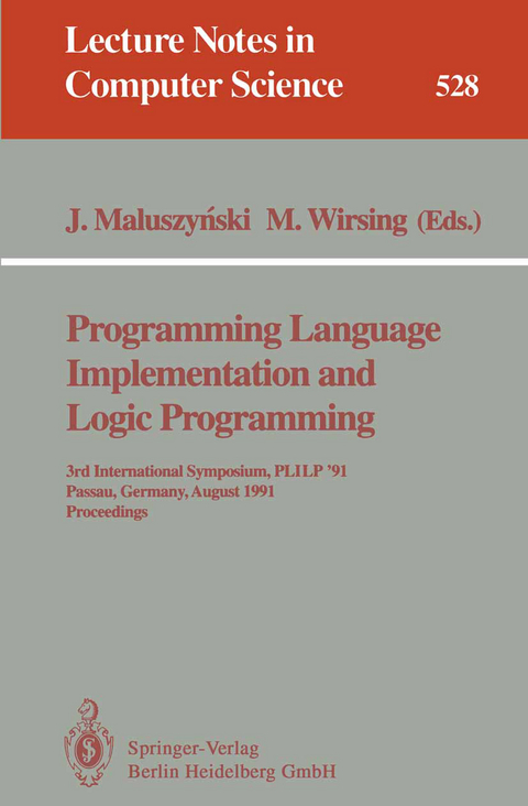 Programming Language Implementation and Logic Programming - 