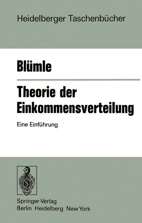Theorie der Einkommensverteilung - G. Bl&uuml;mle