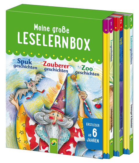 Meine gro&szlig;e Leselernbox - Zoogeschichten, Zauberergeschichten, Spukgeschichten - Marion Clausen, Anke Breitenborn