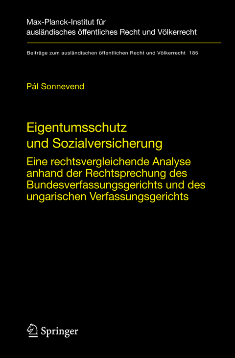 Eigentumsschutz und Sozialversicherung - P&aacute;l Sonnevend