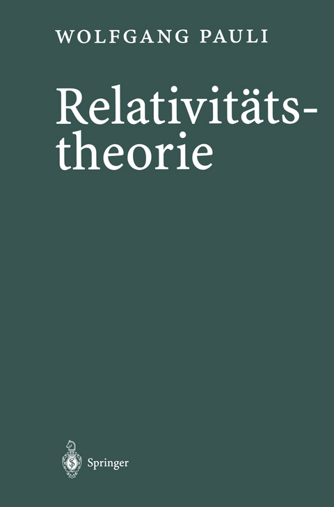 Relativit&auml;tstheorie - Wolfgang Pauli