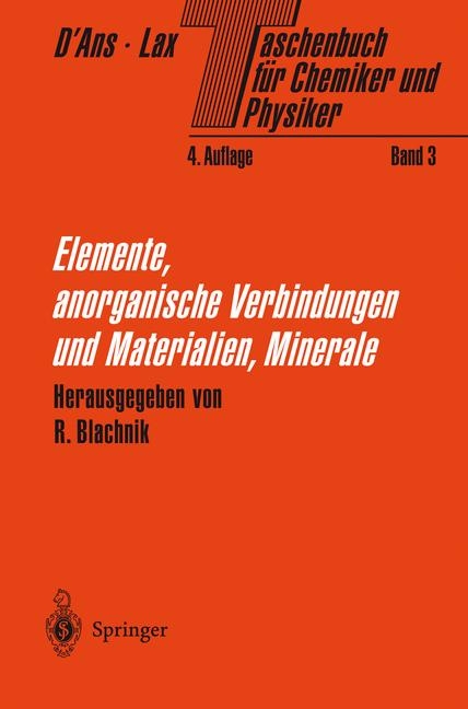 Taschenbuch f&uuml;r Chemiker und Physiker Vols. 1-3 / Taschenbuch f&uuml;r Chemiker und Physiker - 