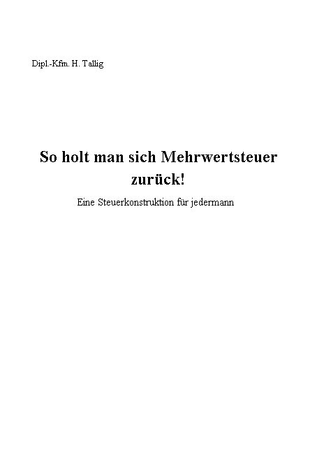 So holt man sich Mehrwertsteuer zur&uuml;ck - Heiko Tallig