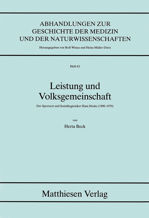 Leistung und Volksgemeinschaft - Herta Beck