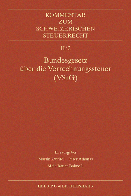 Kommentar zum Schweizerischen Steuerrecht / Bundesgesetz &uuml;ber die Verrechnungssteuer (VStG) - 