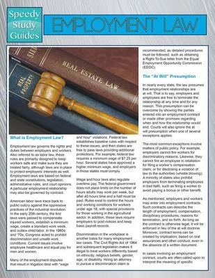 Employment Law (Speedy Study Guides)