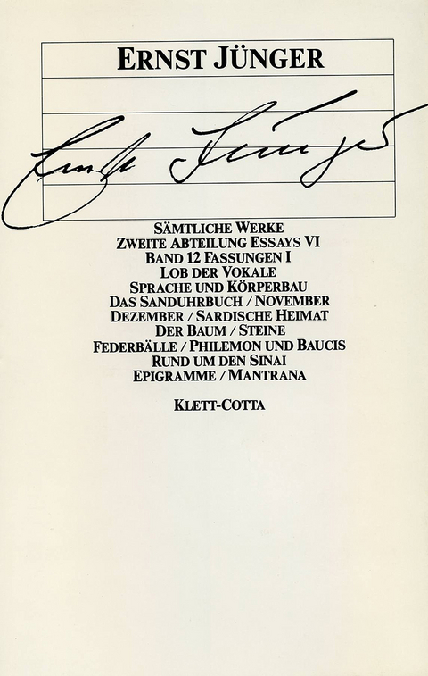 S&auml;mtliche Werke. Werkausgabe in 22 B&auml;nden, komplett / Fassungen I (S&auml;mtliche Werke. Werkausgabe in 22 B&auml;nden, Bd. ?) - Ernst J&uuml;nger