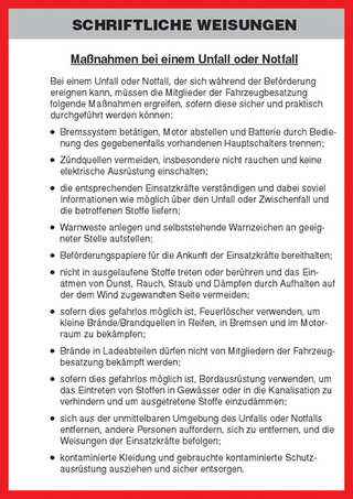 Schriftliche Weisungen deutsch