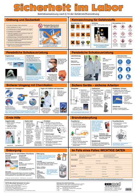 Wandtafel Sicherheit im Labor - Lutz Roth