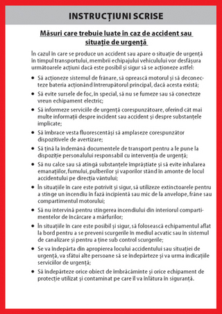 Schriftliche Weisungen rumänisch