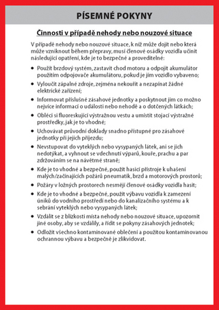 Schriftliche Weisungen tschechisch