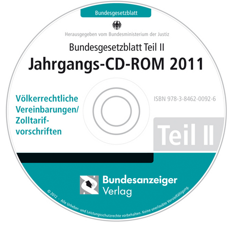 Bundesgesetzblatt Teil II Jahrgangs-CD-ROM 2011