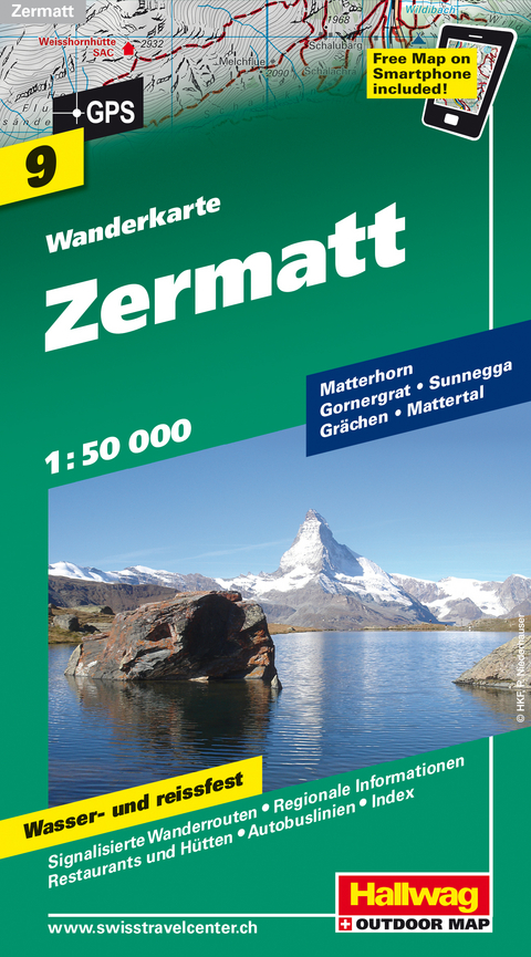 Zermatt Wanderkarte Nr. 9, 1:50 000
