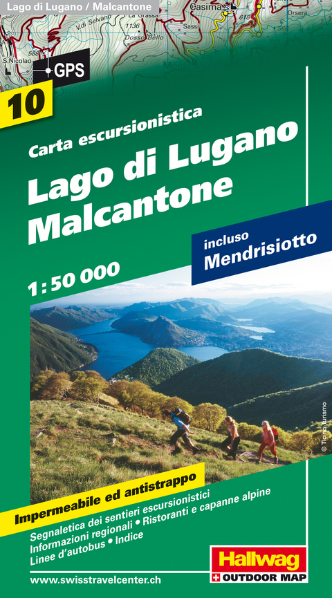 Lago di Lugano, Malcantone Wanderkarte Nr. 10, 1:50 000