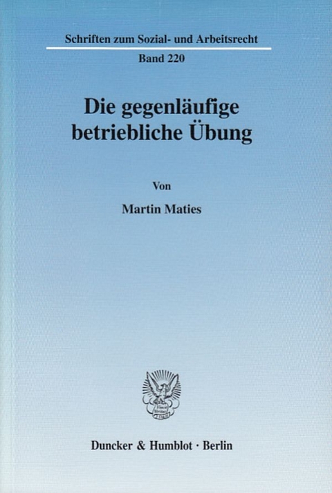 Die gegenl&auml;ufige betriebliche &Uuml;bung. - Martin Maties