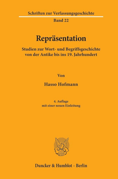 Repr&auml;sentation. - Hasso Hofmann