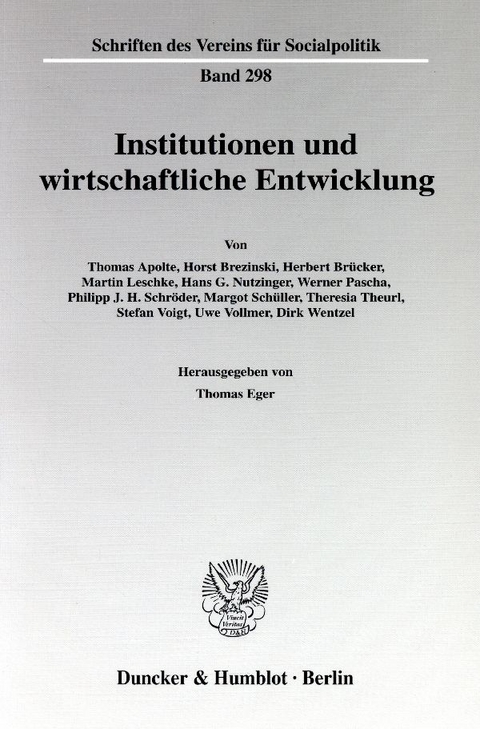 Institutionen und wirtschaftliche Entwicklung. - 