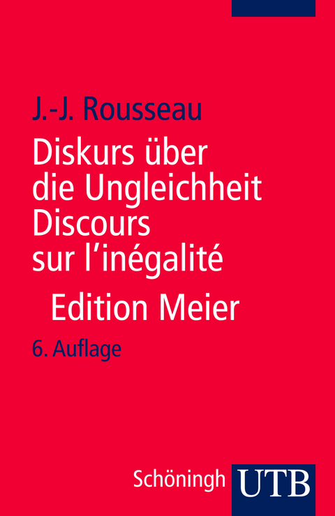 Diskurs &uuml;ber die Ungleichheit Discours sur l'in&eacute;galit&eacute; - Jean Jaques Rousseau