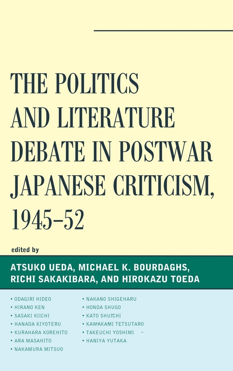 Politics and Literature Debate in Postwar Japanese Criticism, 1945-52 - 
