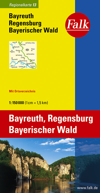 Falk Regionalkarte Deutschland Blatt 13 Bayreuth, Regensburg 1:150 000