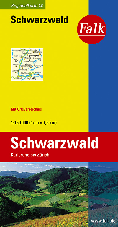 Falk Regionalkarte Deutschland Blatt 14 Schwarzwald 1:150 000