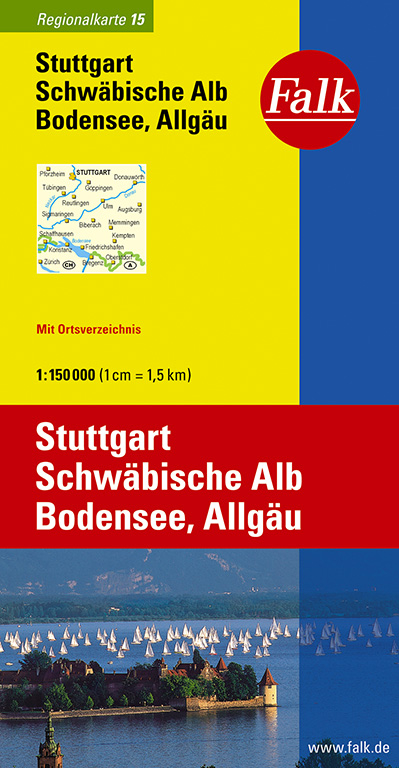 Falk Regionalkarte Deutschland Blatt 15 Stuttgart 1:150 000