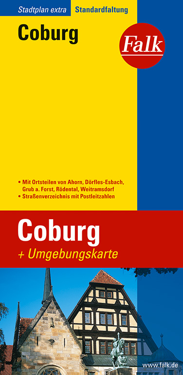 Falk Stadtplan Extra Standardfaltung Coburg mit Ortsteilen von Ahorn