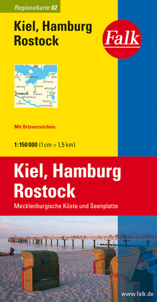 Falk Regionalkarte Deutschland Blatt 2 Kiel, Hamburg, Rostock 1:150 000