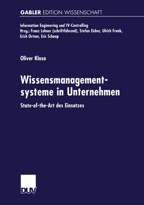 Wissensmanagementsysteme in Unternehmen - Oliver Klosa