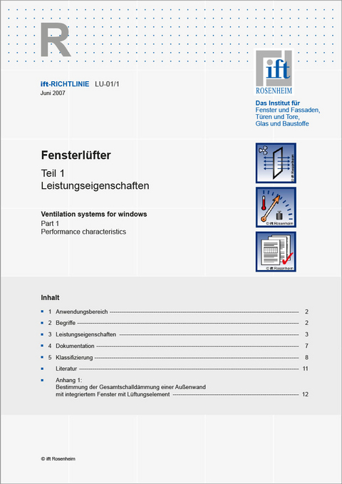 ift-Richtlinie LU-01/1 - Fensterl&uuml;fter. -  ift Rosenheim GmbH