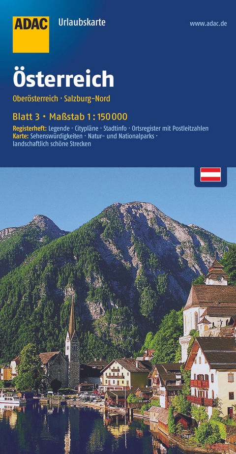 ADAC Urlaubskarte &Ouml;sterreich 03 Ober&ouml;sterreich, Salzburg-Nord 1:150.000