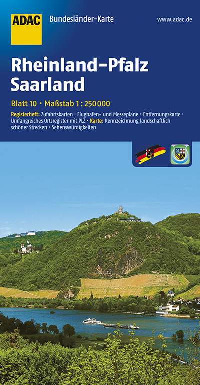 ADAC Bundesl&auml;nderKarte Deutschland Blatt 10 Rheinland-Pfalz, Saarland 1:250 000