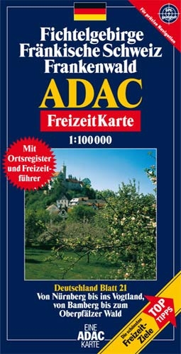 ADAC Freizeitkarte Fichtelgebirge, Fränkische Schweiz, Frankenwald
