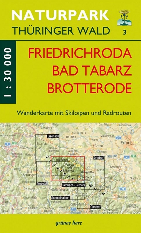 Wanderkarte Friedrichroda, Brotterode, Tabarz, Finsterbergen