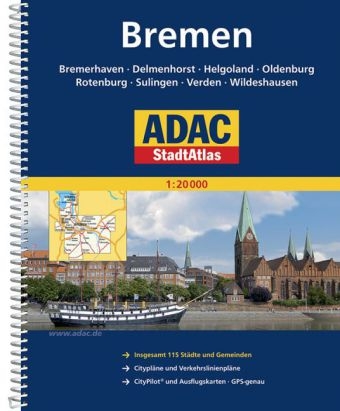 ADAC StadtAtlas Bremen mit Bremerhaven, Delmenhorst, Helgoland, Oldenburg