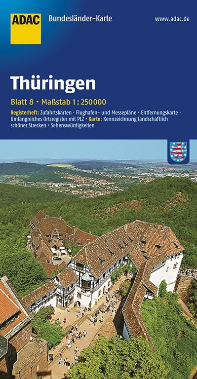 ADAC Bundesl&auml;nderKarte Deutschland Blatt 8 Th&uuml;ringen 1:250 000