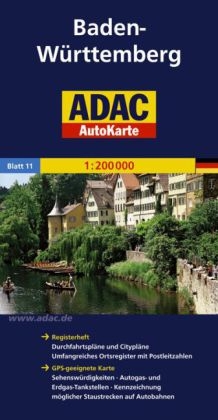 ADAC AutoKarte Deutschland Blatt 11 Baden-W&uuml;rttemberg 1:200 000