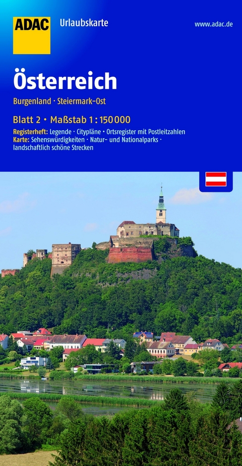 ADAC UrlaubsKarte &Ouml;sterreich Blatt 2 Burgenland, Steiermark-Ost 1:150 000