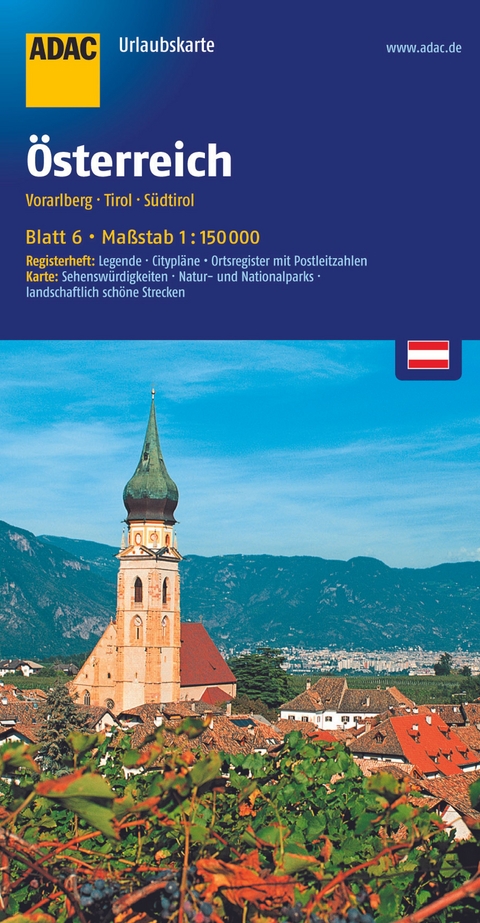 ADAC Urlaubskarte &Ouml;sterreich 06 Vorarlberg, Tirol, S&uuml;dtirol 1:150.000
