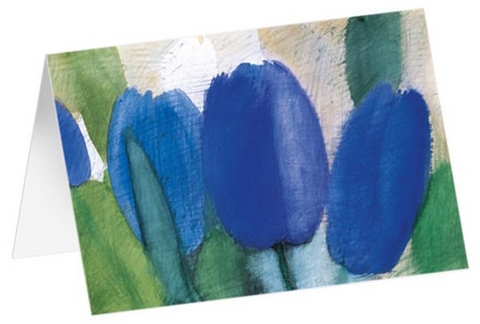 Kunstkarten "Blaue Tulpen" - 5 St&uuml;ck