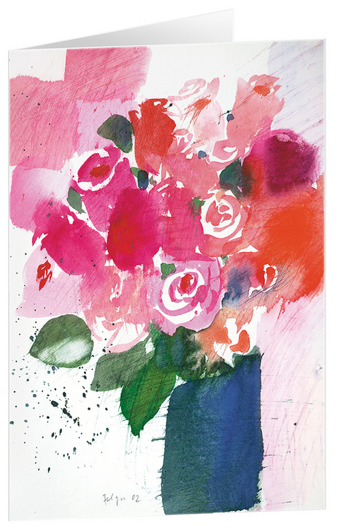 Willkommen - Kunst-Faltkarten ohne Text (5 St&uuml;ck) - 