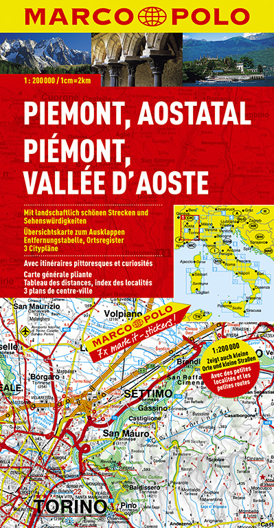 MARCO POLO Karte Italien Blatt 1 Piemont, Aostatal 1:200 000